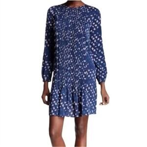 DVF Diane Von Furstenberg Meadow Dress Blue Floral Daisy Buds Indigo 8 Silk